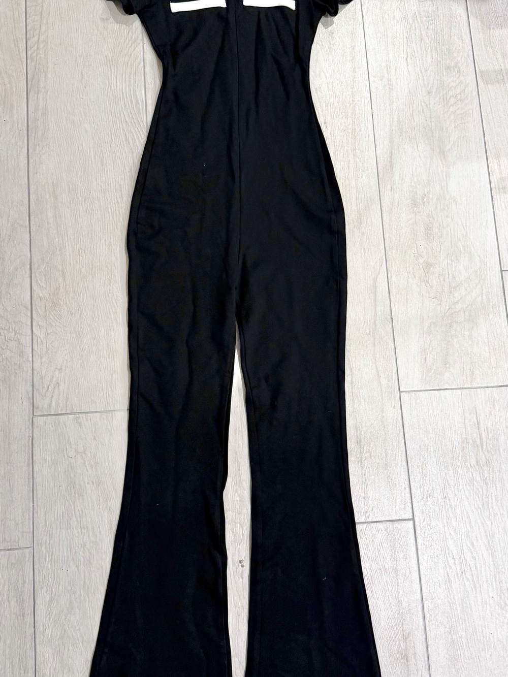 Edikted Black Short-Sleeve Flare Jumpsuit